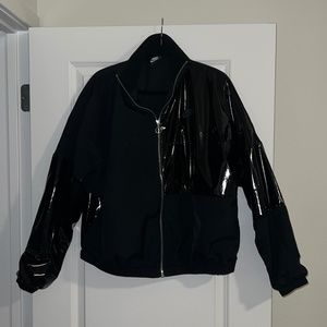 Nike Black Bomber jacket with fleece collar